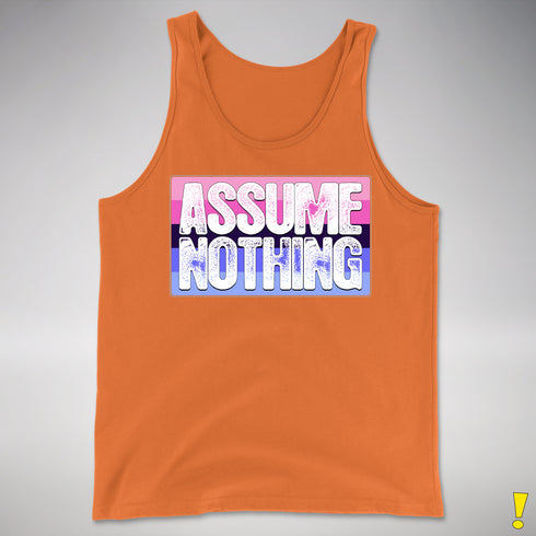 Assume Nothing Omnisexual Pride Flag Premium Tank Top - Orange