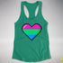 Polysexual Pride 8-Bit Pixel Heart Racerback Tank - Kelly Green