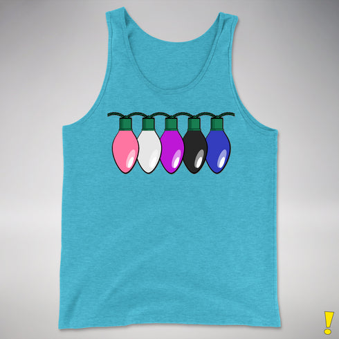 Genderfluid Pride Christmas Lights Premium Tank Top - Aqua Triblend