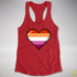Lesbian Pride 8-Bit Pixel Heart Racerback Tank - Red