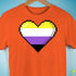 Nonbinary Pride 8-Bit Pixel Heart Premium Unisex T-Shirt - Orange