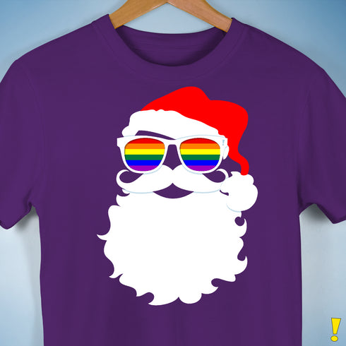 Santa’s LGBTQ Rainbow Pride Flag Shades Premium Unisex T-Shirt - Purple