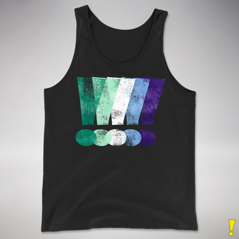 MLM Gay Pride Grunge Exclamation Points Premium Tank Top - Black
