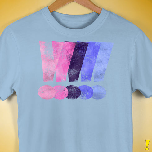 Distressed Omnisexual Pride Exclamation Points Premium Unisex T-Shirt - Baby Blue