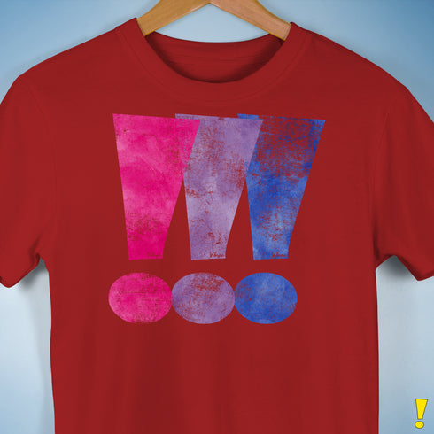 Bisexual Pride Exclamation Points Premium Unisex T-Shirt - Red