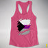 Demisexual Pride Flag Ripped Reveal Racerback Tank - Hot Pink