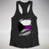 Demisexual Pride Flag Ripped Reveal Racerback Tank - Black
