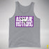 Assume Nothing Lesbian Labrys Pride Flag Premium Tank Top - Grey Heather