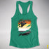 Bear Pride Flag Ripped Reveal Racerback Tank - Kelly Green