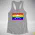 LGBTQ Rainbow Pride Pirate Flag Racerback Tank - Heather Grey