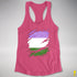Genderqueer Pride Flag Ripped Reveal Racerback Tank - Hot Pink