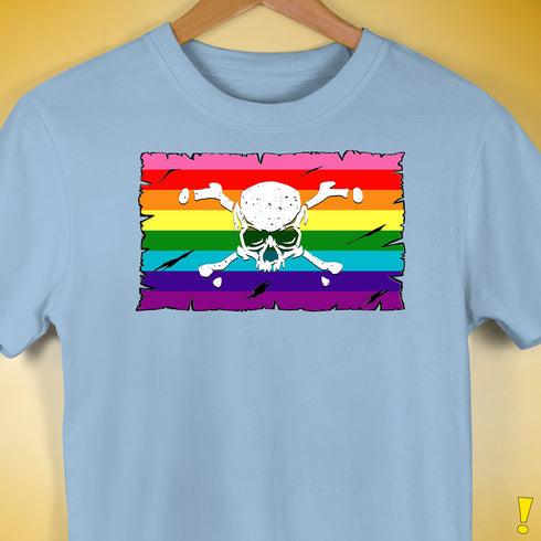 Gilbert Baker LGBTQ Pride Pirate Flag Premium Unisex T-Shirt - Baby Blue