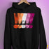 Distressed Lesbian Pride Graphic Exclamation Points Hoodie - Black