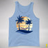 Nonbinary Pride Hammock Summer Beach Sunset Premium Tank Top - Blue Triblend