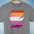 Lesbian Pride Flag Ripped Reveal Premium Unisex T-Shirt - Grey Heather