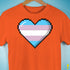 Transgender Pride 8-Bit Pixel Heart Premium Unisex T-Shirt - Orange