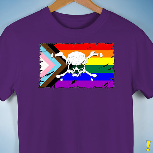 LGBTQ Progress Pride Pirate Flag Premium Unisex T-Shirt - Purple
