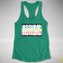 Assume Nothing Queer Pride Flag Racerback Tank - Kelly Green