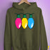 Pansexual Pride Christmas Lights Hoodie - Army