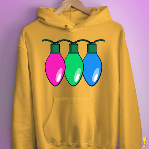 Polysexual Pride Christmas Lights Hoodie - Mustard