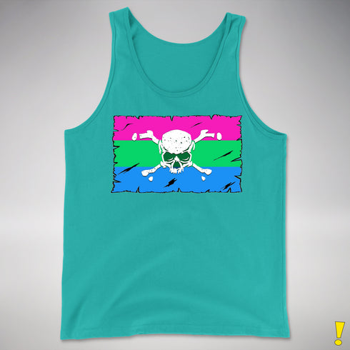 Polysexual Pride Pirate Flag Premium Tank Top - Teal