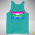 Polysexual Pride Pirate Flag Premium Tank Top - Teal