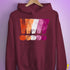 Distressed Lesbian Pride Graphic Exclamation Points Hoodie - Maroon