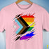 LGBTQ Progress Pride Flag Ripped Reveal Premium Unisex T-Shirt - Pink