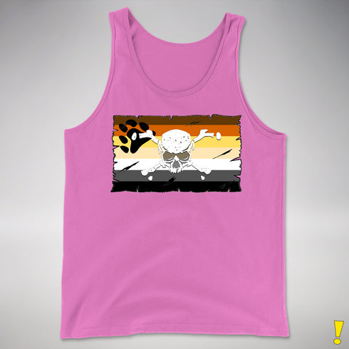 Bear Pride Pirate Flag Premium Tank Top - Neon Pink