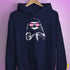 Pride Sloth Pink Lesbian Flag Sunglasses Hoodie - Navy
