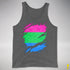 Polysexual Pride Flag Ripped Reveal Premium Tank Top - Deep Heather