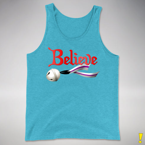 Believe Demisexual Pride Jingle Bell Premium Tank Top - Aqua Triblend
