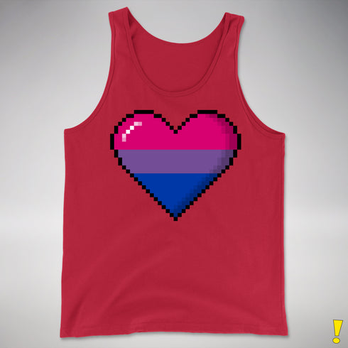 Bisexual Pride Pixel Heart Premium Tank Top - Red