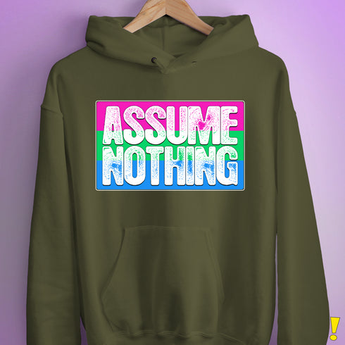 Assume Nothing Polysexual Pride Flag Hoodie - Army