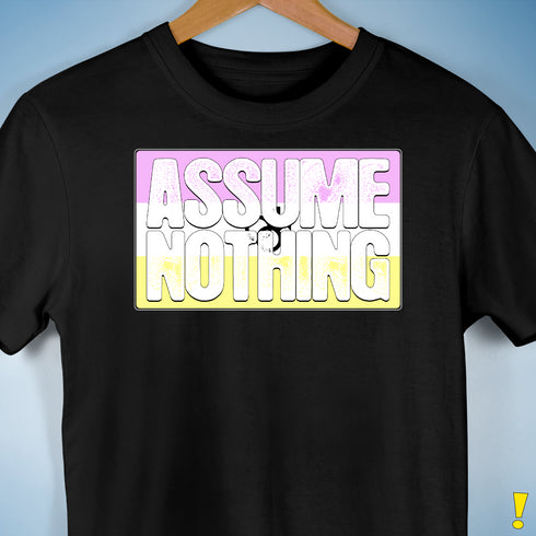 Assume Nothing Twink Pride Flag Premium Unisex T-Shirt - Black