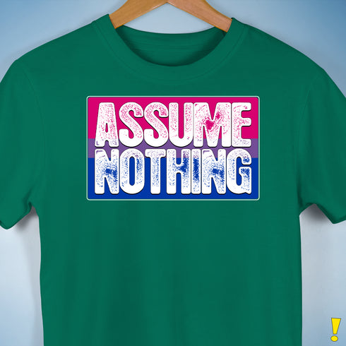 Assume Nothing Bisexual Pride Flag Premium Unisex T-Shirt - Kelly Green