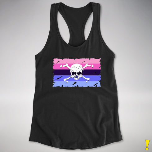 Omnisexual Pride Pirate Flag Racerback Tank - Black