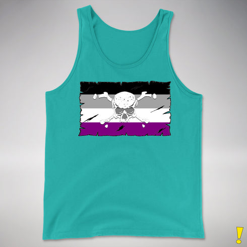 Asexual Pride Pirate Flag Premium Tank Top - Teal
