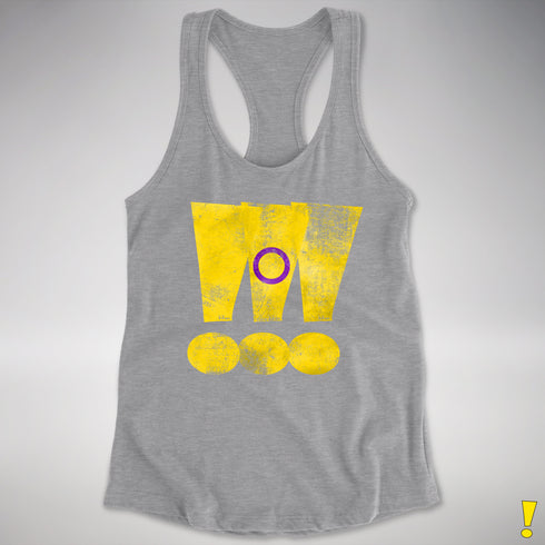 Intersex Pride Grunge Exclamation Points Racerback Tank - Heather Grey