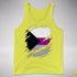 Demisexual Pride Flag Ripped Reveal Premium Tank Top - Neon Yellow
