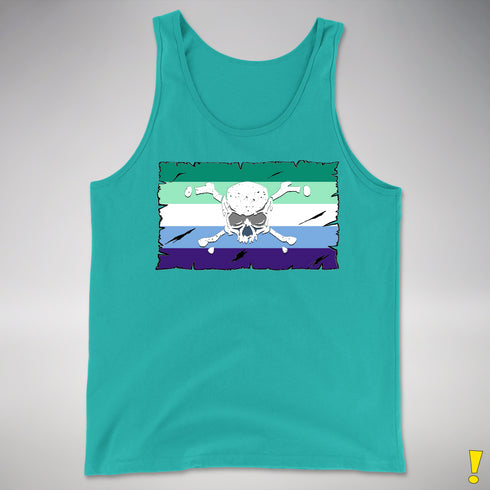 Gay Male Pride Pirate Flag Premium Tank Top - Teal