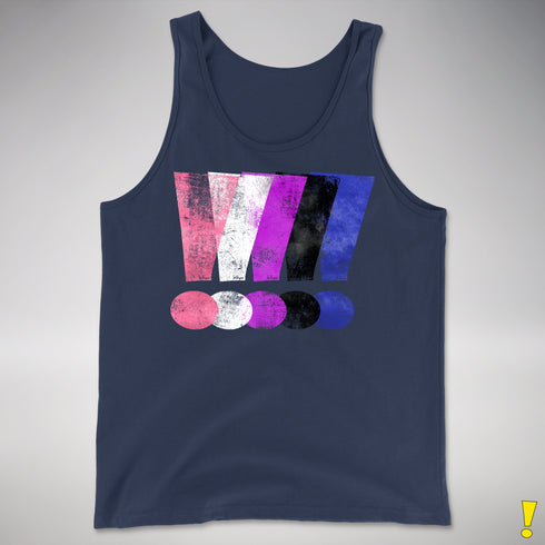 Genderfluid Pride Grunge Exclamation Points Premium Tank Top - Navy