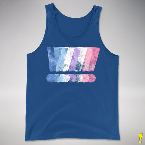 Bigender Pride Grunge Exclamation Points Premium Tank Top - Royal Blue