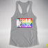 Assume Nothing LGBTQ Progress Pride Flag Racerback Tank - Heather Grey