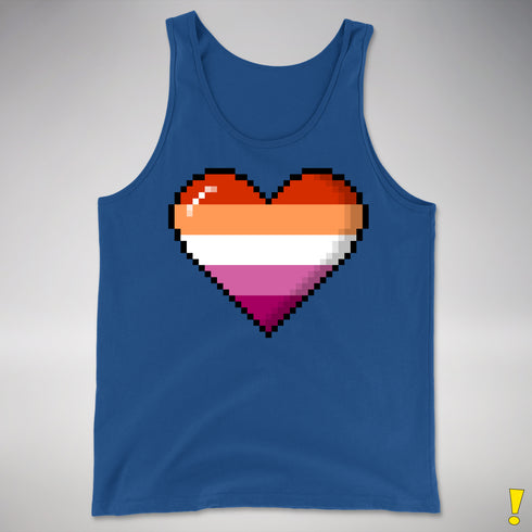 Lesbian Pride Pixel Heart Premium Tank Top - Royal Blue