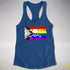 LGBTQ Progress Pride Pirate Flag Racerback Tank - Royal