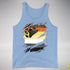 Bear Pride Flag Ripped Reveal Premium Tank Top - Blue Triblend