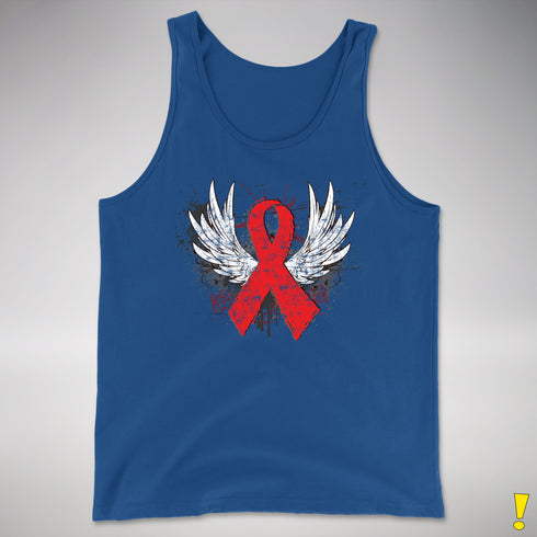 Winged Red Ribbon - World AIDS Day Premium Tank Top - Royal Blue
