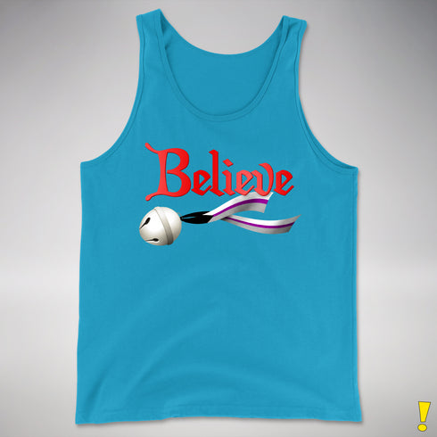 Believe Demisexual Pride Jingle Bell Premium Tank Top - Neon Blue