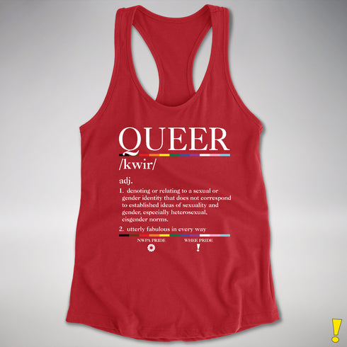 Queer Definition Women's Racerback Tank - Red